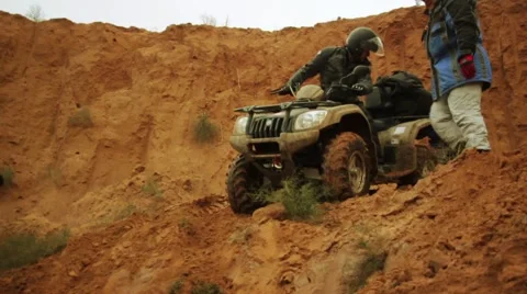 ATV motorcycle riding Stock Footage 1008995