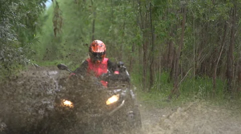 ATV. Mud splashes Stock Footage 40545056