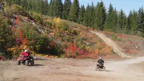 ATV Quad driving Video stock 252480438