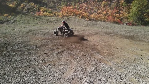 ATV Quad driving Stock Footage 252480492