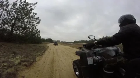 ATV Ride  through the Desert, Water, Dirt and the Sea Coast - GoPro cam Stock Footage 59713232