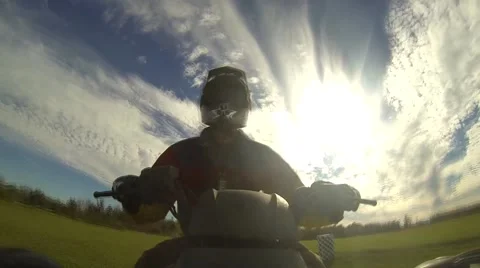 ATV Ride Through an Open Field Video stock 44490356