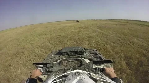 ATV Ride through the steppe and terrain - GoPro cam Stock Footage 59782467