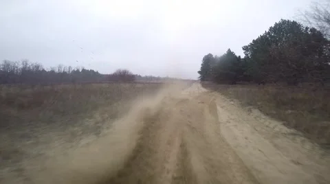 ATV Ride through the steppe, forest and terrain - GoPro cam - back view Stock Footage 59835811