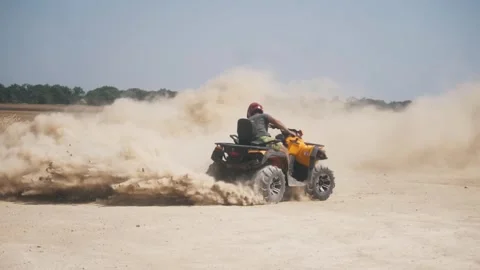 ATV rider drifting Stock Footage 255622819