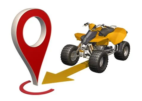ATV rides to map marker Illustrazione stock