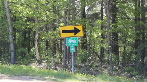 ATV sign moves off panel Video stock 6732195