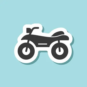 Atv sticker icon in flat style. Quad bike vector illustration on isolated b.. Stock Illustration