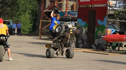 ATV stunt Stock Footage 7752436