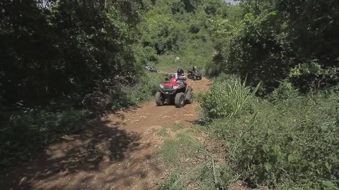 ATV Tours passing by Stock Footage 88225336
