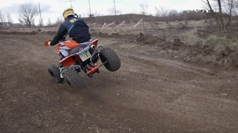 Atv on the track Stock Footage 61723772