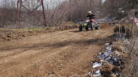 Atv on the track Stock Footage 61723777