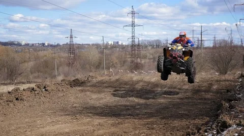 Atv on the track Stock Footage 61723789