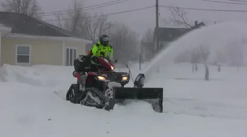 ATV on Tracks Snowblower 動画素材 21369357
