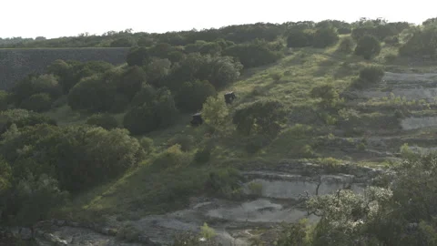 ATV Utility Off Road Vehicles Driving Up Steep Hill Climb Stock Footage 323402120