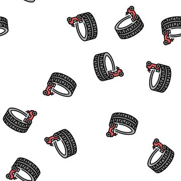 Atv utv tires vector seamless pattern Stock Illustration