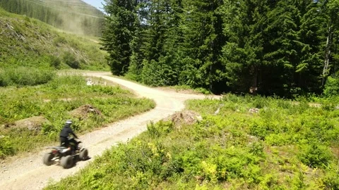 ATV's on the dirt road Stock Footage 157410780