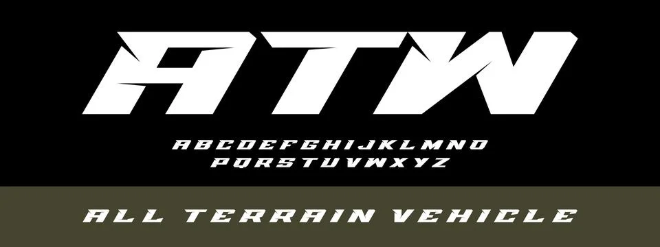 ATW Racing Typography Vector – Bold Speed Lettering Stock Illustration