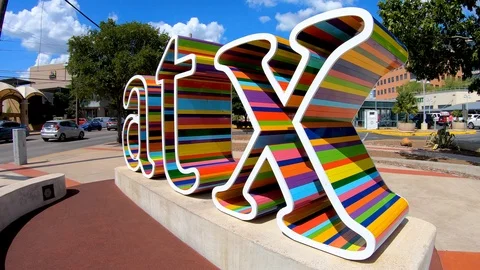 The ATX Sign, downtown Austin just outsi | Stock Video
