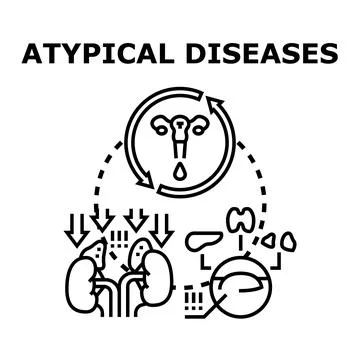 Atypical diseases affecting human organs and body systems Stock Illustration