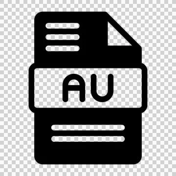 Au Audio File Format Icon. Flat Style Design, File Type icons symbol.  Stock Illustration