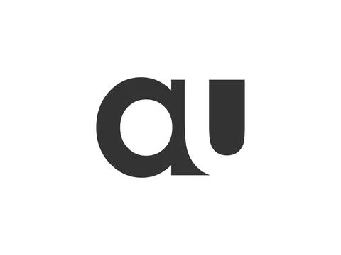 AU creative geometric initial based modern and minimal logo. Letter a u tre.. Stock Illustration