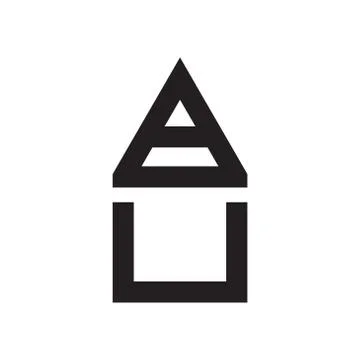 Au initial letter vector logo icon Stock Illustration