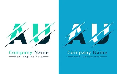 AU Letter Logo Vector Design Template Elements Stock Illustration