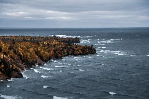 Au Sable lighthouse seem from far way Stock Photos