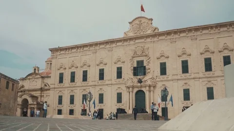 Auberge de Castille Malta Stock Footage 74504099