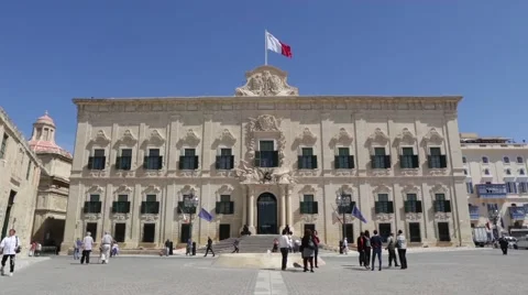 Auberge de Castille in Valletta, Malta. Stock Footage
