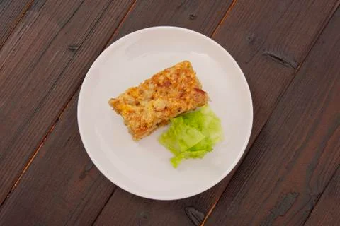 Aubergine pudding with vegetable Stock-Fotos