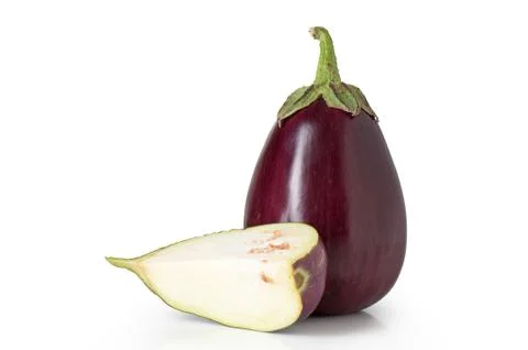 Aubergine on a white background Stock Photos