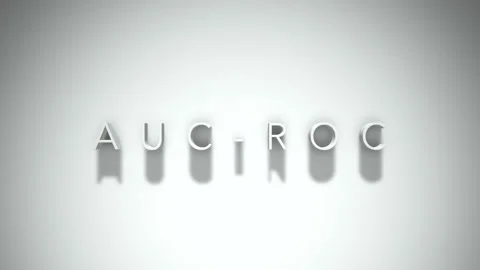 AUC-ROC 3D title animation with shadows on a white background Stock Footage 296697605