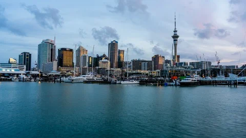 Auckland Evening timelapse Stock Footage 130038428