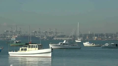 Auckland harbour and commercial wharves Stock Footage