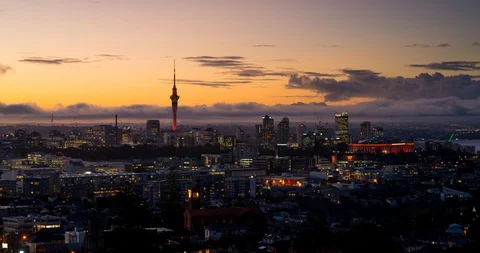 Auckland sunset timelapse - evening Stock Footage 130040429