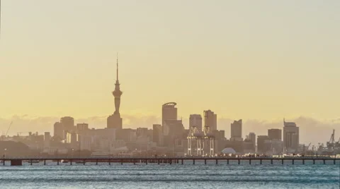 Auckland Sunset timelapse Stock Footage 58759617