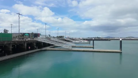 Auckland waterfront marina with empty docks, New Zealand Stock Footage 320648286