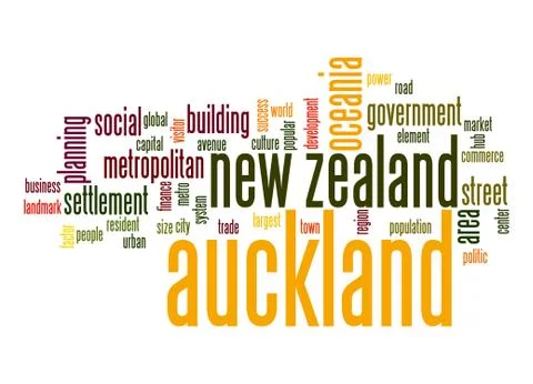 Auckland word cloud Stock Illustration