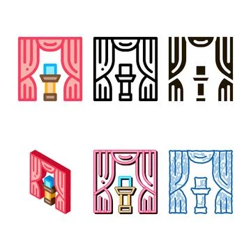 Auction appearance icon vector styleset outline Ilustración de archivo