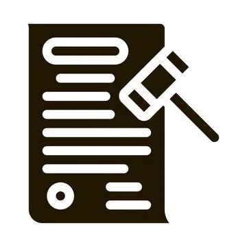 Auction document icon Vector Glyph Illustration Illustrazione stock