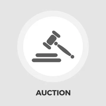Auction flat icon 스톡 일러스트