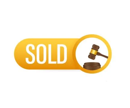 Auction hammer icon. Flat style design. Vector stock illustration. Stockillustratie