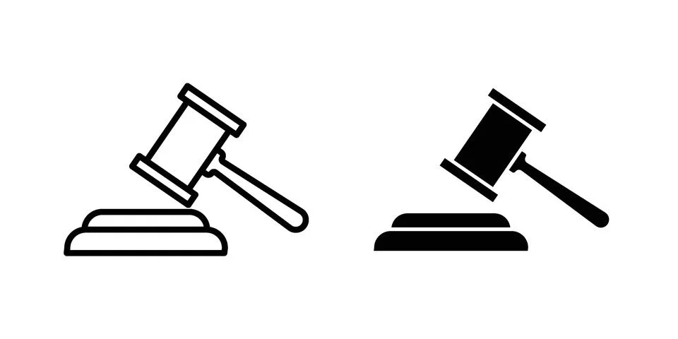 Auction hammer icon set. Vector EPS 10 库存插图