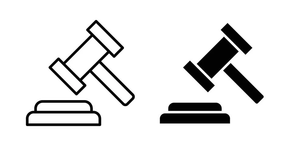 Auction hammer icon vector design. EPS10 Stock Illustration