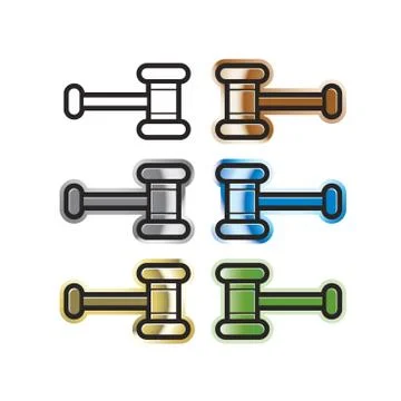 Auction hammer variations Illustrazione stock
