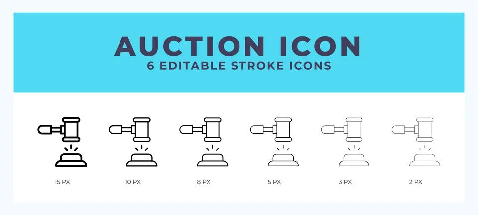Auction icon. Editable stroke line icon vector illustration. Stock Illustration