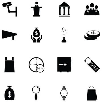 Auction icon set Stock Illustration