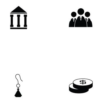 Auction icon set Stock Illustration